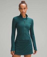 Lululemon Cropped Define Jacket Storm Teal Womens 4 Workout Gym Athleisure Fit