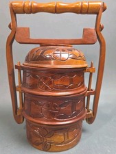 Vintage Wood Bento Box Stackable Food Carrier...