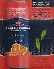 SAN PELLEGRINO SPARKLING JUICE BEVERAGE BLOOD ORANGE 11 OZ CANS 6 PK EACH (1)