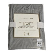 Pottery Barn Teen Ruched Standard Sham Light Gray NEW