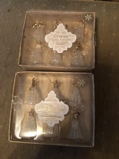 Laura Ashley Small Glass Christmas Tree  Ornaments Decoration ONE Pack 6