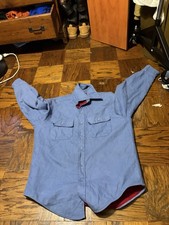 Vintage LL Bean Thinsulate Lined Mens M Shirt Jacket Blue Red Made in USA EUC