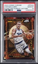 2023 TOPPS COSMIC CHROME PLANETARY PURSUIT SATURN #PPSA2 STEPHEN CURRY PSA 10