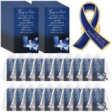 60 Set Funeral Ribbon Pins Awareness Lapel Pin Remembrance Ribbon Brooch with...