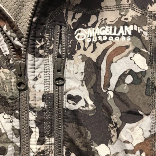 Magellan Outdoors Fleece Veil Camo Full Zip Jacket Mens 2XL Hunting Brown Green image 2