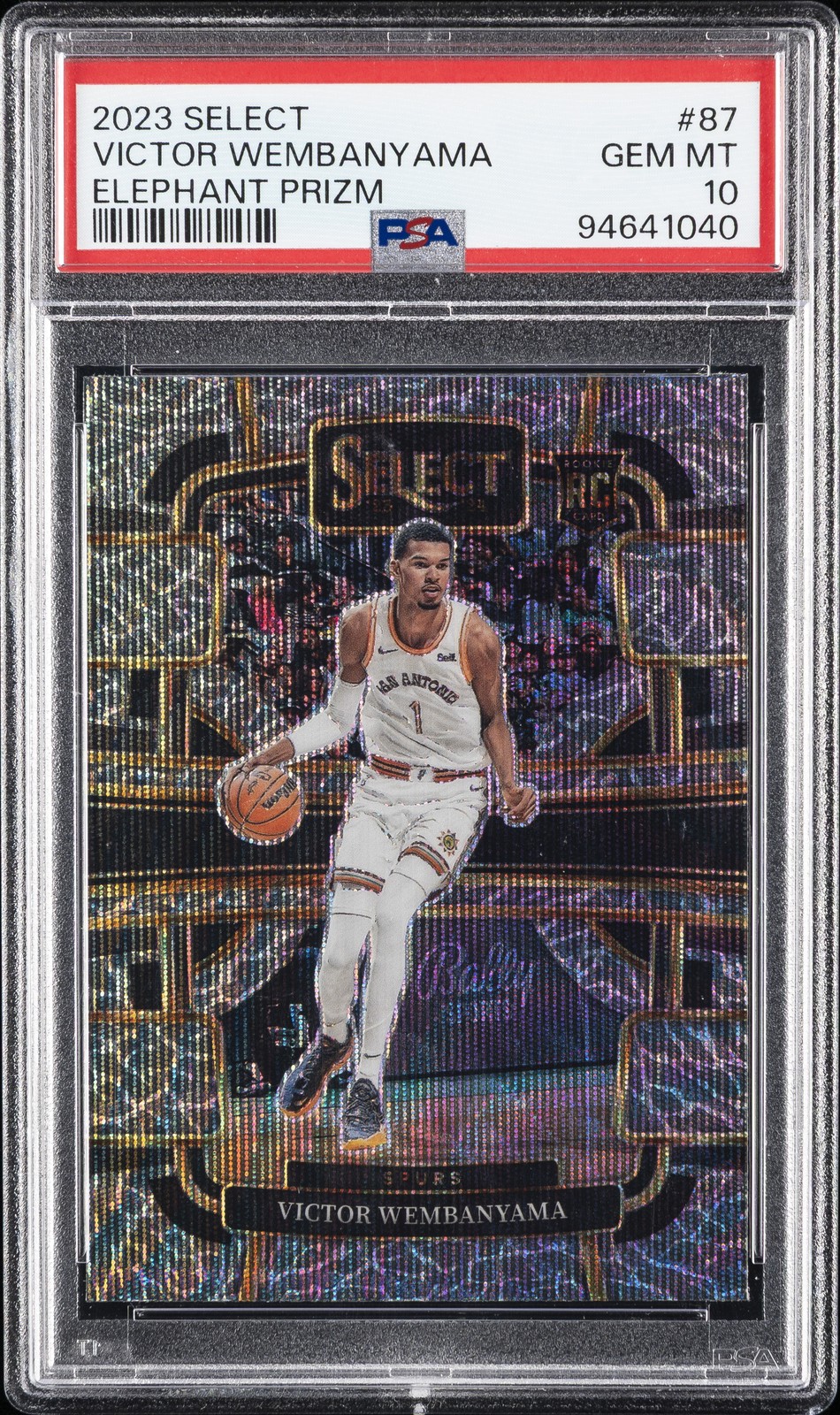 2023 PANINI SELECT ELEPHANT PRIZM #87 VICTOR WEMBANYAMA PSA 10
