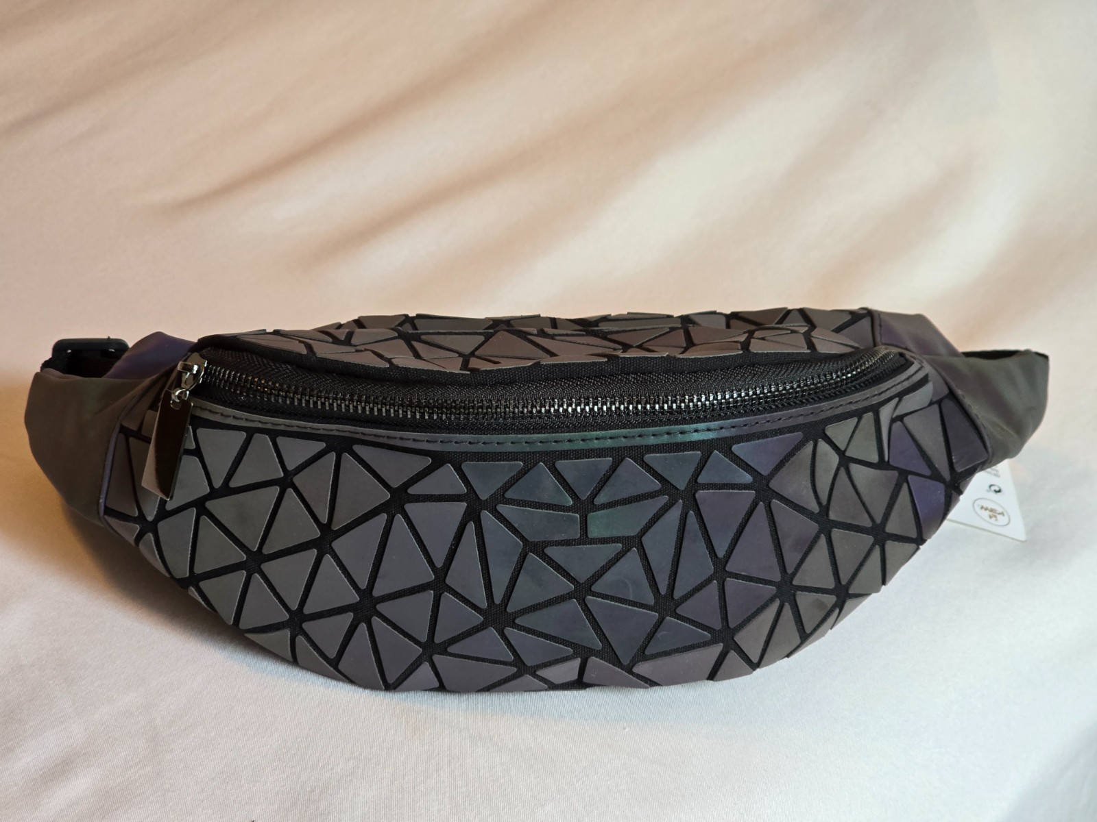 KBW Iridescent Geometric holographic Reflective Waist Fanny Pack  Belt Bag