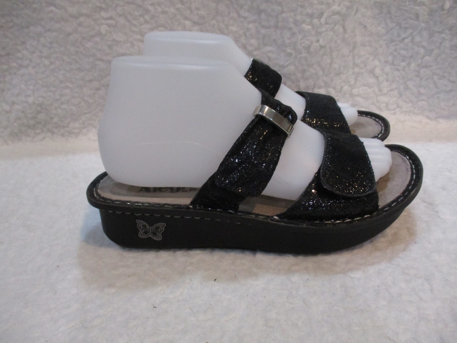 Women's, Alegria, Black Leather, Strappy, Sandals, Shoes, Size 37 or 6.5 to 7