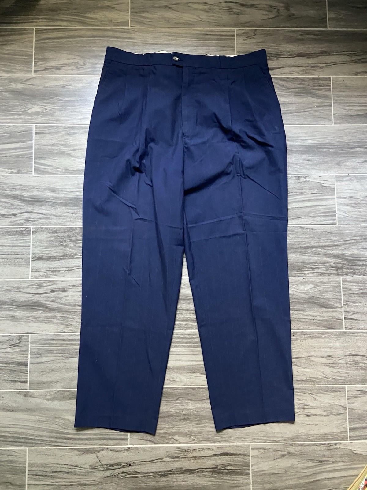 Pantaloni eleganti vintage Yves Saint Laurent uomo 40x32 plissettati blu quadri lana