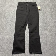 MOTHER Jeans Womens 29 Black Insider Crop Step Fray in Not Guilty USA Made NEW