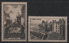 FRANCE 1945 : N° 742/747 ORADOUR/LES REMPARTS DE SAINT-MALO NEUF** TB
