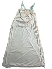 Vtg Slip Dress Womens S Light Pink Satin Pleated Lace Detail Sleepwear Nightgown