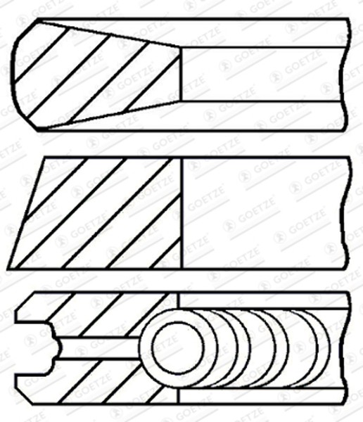 Kolbenringsatz Goetze Engine 08-446400-00 FüR Hyundai Tucson TL TLE Santa FÉ 3 4-image