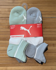 Puma Men's Athletic Performance Low Cut Socks Multi-Color 6 Pk Sock Size 10-13