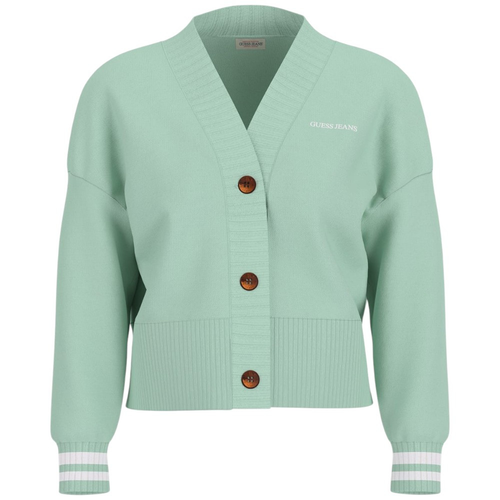 Джинсы Guess Strickjacke Grün мятного цвета с логотипом Uni Bestickt W4BR81Z3HM1G8FG