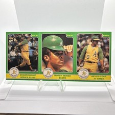 Reggie Jackson 1985 Star Company Oakland A's 3-panel 9-card lot Uncut #4-12