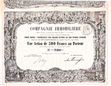 1863 Compagnie Immobiliere historische Aktie Paris Immobilien Frankreich France