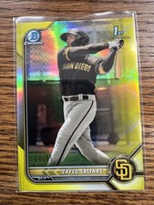 2022 Bowman #BCP-122 Zayed Salinas Chrome Prospects Yellow Refractors #/75