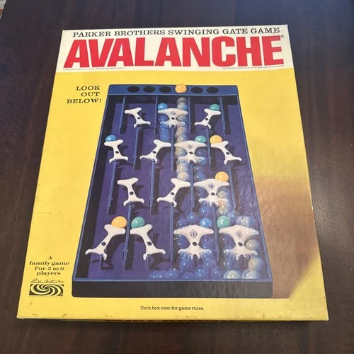 Vintage Avalanche Swinging Gate Game: Parker Brothers with Marbles and Cards