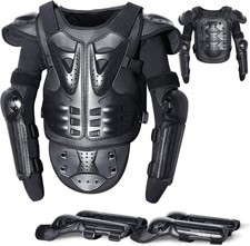 Full Body Kids Motorcycle Armor Suit - Upgraded Youth Dirt Bike Gear, Chest Back