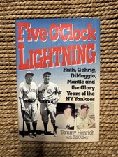 Five O’Clock Lightning Tommy Henrich SIGNED INSCRIBED 1st Ed HC DJ Yankees