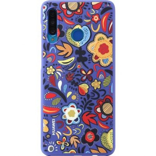Protection Huawei P30 Lite semi-rigide et étui fleurs multicolores