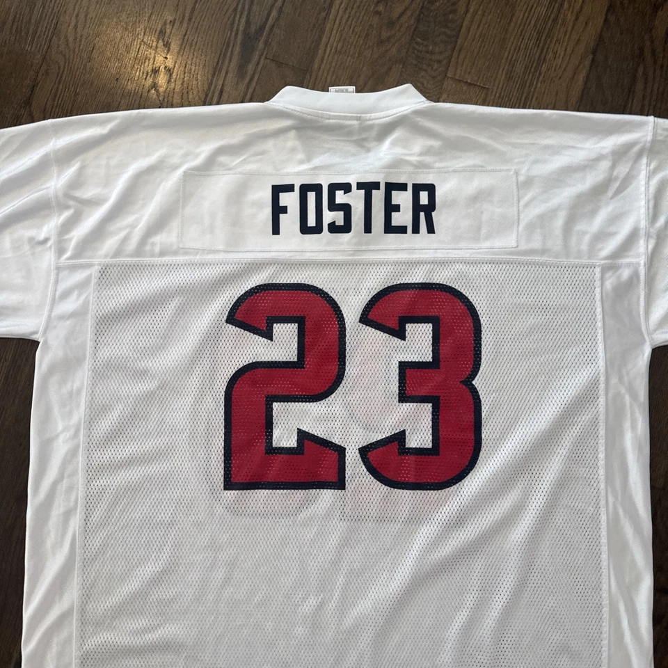 Camiseta deportiva de los Houston Texans 3XL Foster para hombre blanca Reebok Foto 4 de 4