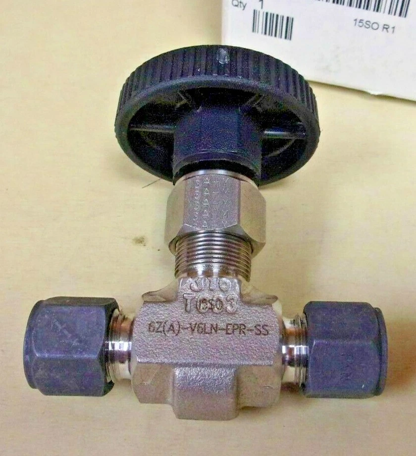 3/8 Tube OD 316ss Needle Valve Parker 6Z-V6LN-EPR-SS - Image 2 of 3