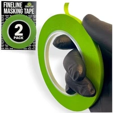 LiME LiNE 1/4" Width Green Fineline Paper Masking Pinstriping Tape - Pack of 2