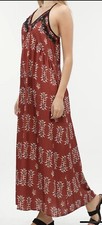 ZARA COLLECTION V-Neck  With BOHO PRINTED COIN  Bordo DRESS  Size M
