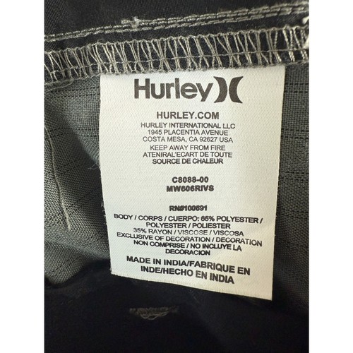 Hurley Men's Walkshort Shorts Gray Stripe Polyester Rayon Size 36 - Picture 4 of 11