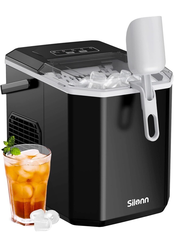 Silonn Ice Maker Countertop Portable Ice Machine with Carry Handle  SLIM21B-image