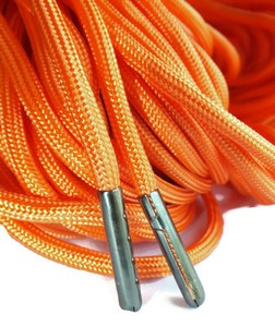 Orange METAL TIPPED Round Shoelaces 