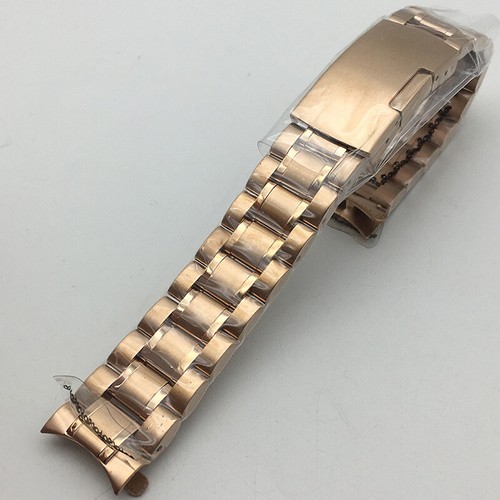 Gebogenes Ende Edelstahl Uhrenarmband Armband Ersatz 12-24 mm massive Glieder - Bild 12 von 13