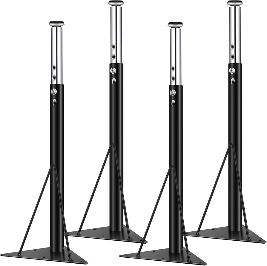 "Patas de mesa de actividades Falsh Furniture (juego de 4) NUEVAS - ajuste negro/cromo 20-29"""