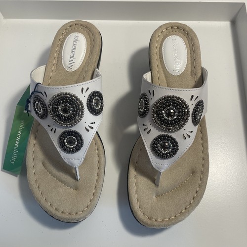 Croft & Barrow | Women's Sole Sense Ability Sandals White Size 7.5 | NEW!