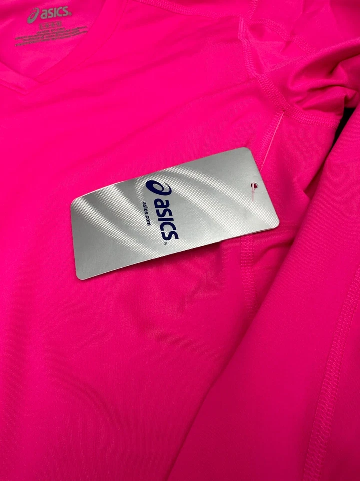 Camiseta deportiva rosa manga larga ASICS Jr Roll Shot para jóvenes adolescentes talla grande Foto 4 de 4