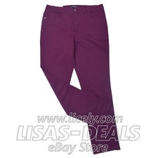 New Women's Bandolino Slim Jean Pants Amy Super Stretch Burgundy Blue 14 16 18