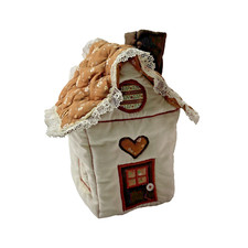 Vtg ESTATE Quilted Gingerbread House Tissue Box Cover JUST LIKE GRANDMAS HOUSE 
