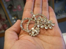 Antique Vtg Art Deco Style Rhinestone Pin Brooch Unmarked #9090