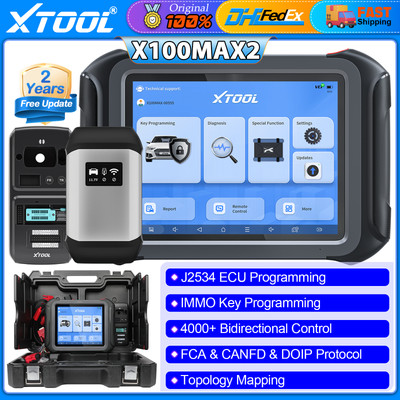 XTOOL X100MAX 2 J2534 ECU Programming IMMO Key Programming Tool OBD2 Scanner FCA