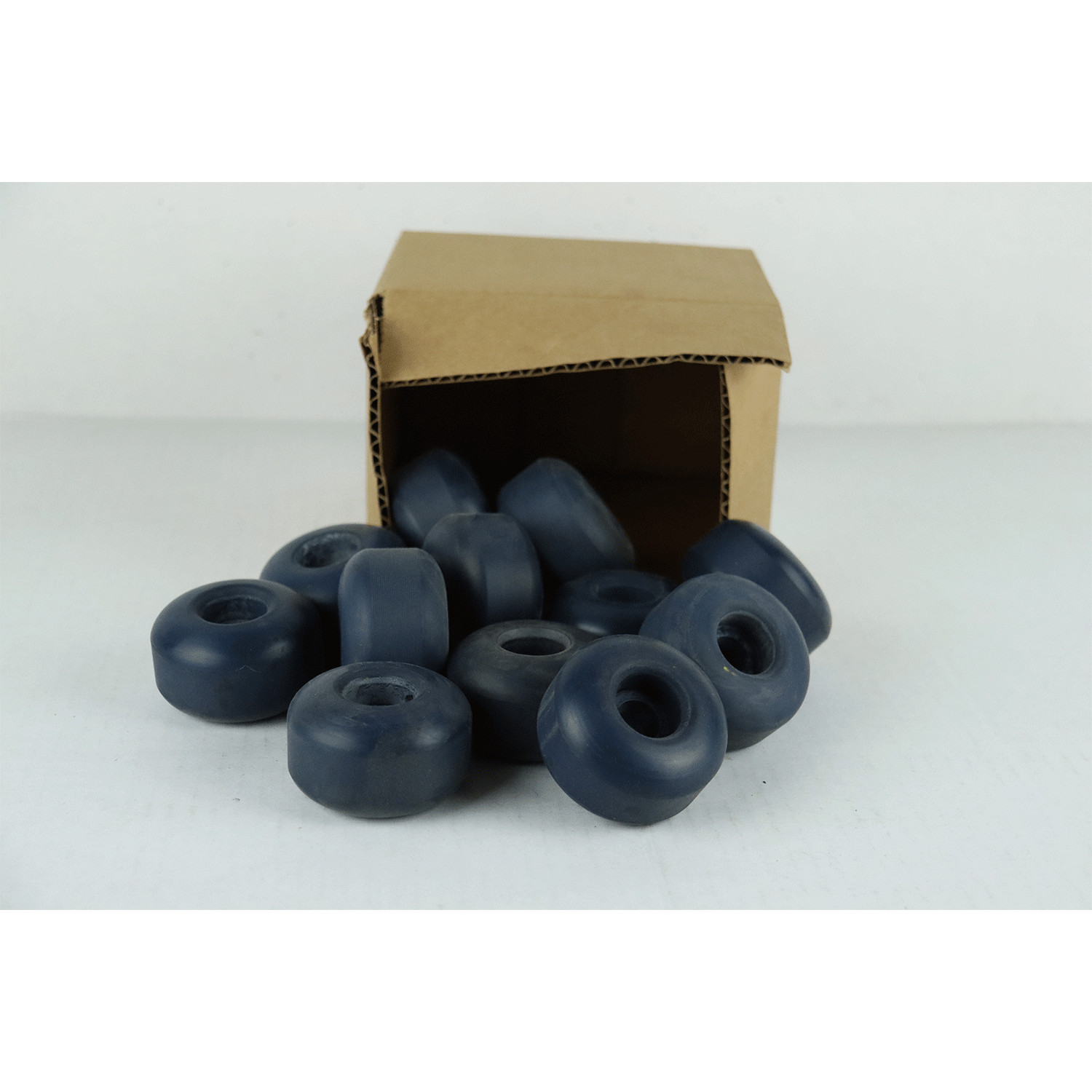 Blemished Box of 56mm Blank Blue Skateboard Wheels - 12 Wheels in Box