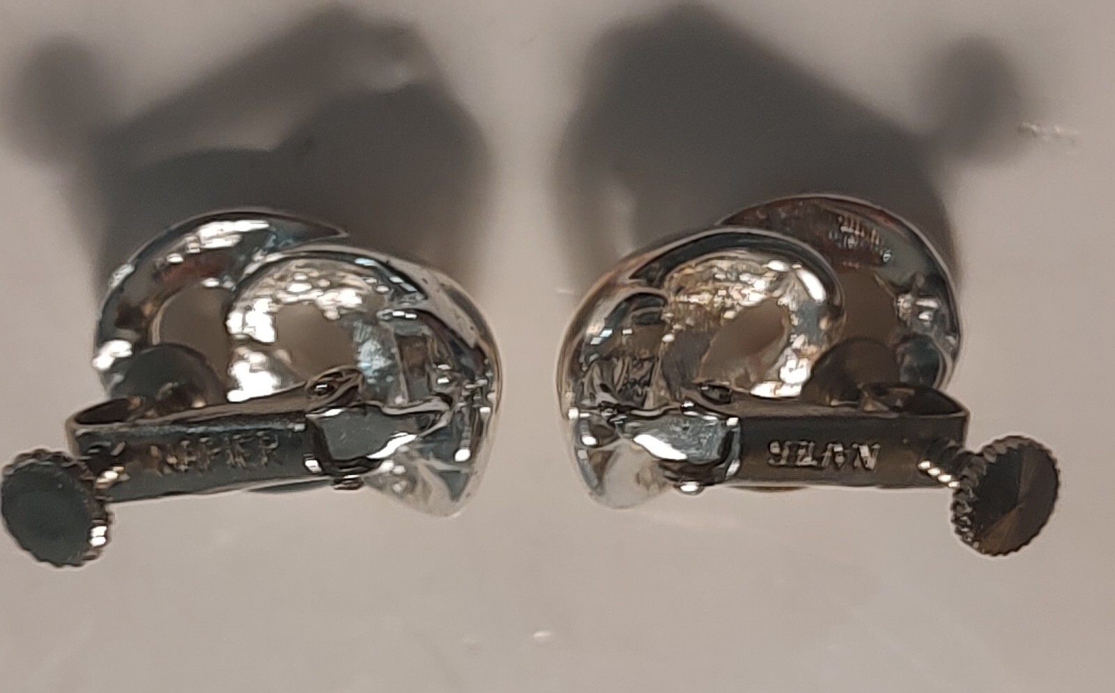 Napier Silver toned Screwbacks Double Loop Earrin… - image 3