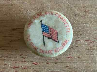 #ad One Flag One Cigarette Lapel Button Stud WH High Admiral Advertising Vintage $49.95