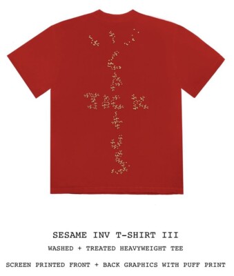 TRAVIS SCOTT CACTUS JACK x MCDONALDS SESAME INV T SHIRT III SZ L