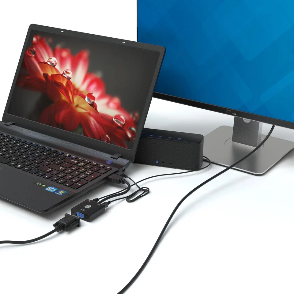 HDMI zu VGA Adapter HDTV 1080p Konverter Aktiv Audio & Videokabel für PC, Laptop - Bild 4 von 4