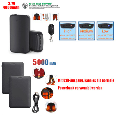 Kleine Powerbank Mini Battery Pack 5000mAh für Beheizbare Weste Handy 5V 2A USB