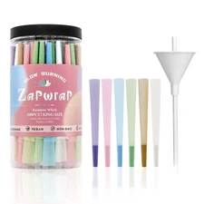 100 PACK Colorful Pre Rolled Cones| King Size Rolling Paper Cone with Loader