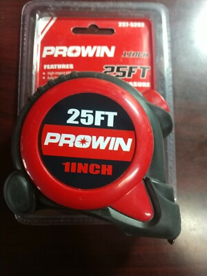Prowin 25' Self Stop Auto Thumb Lock Tape Measure 1'' Blade High Impact ABS(LB-22