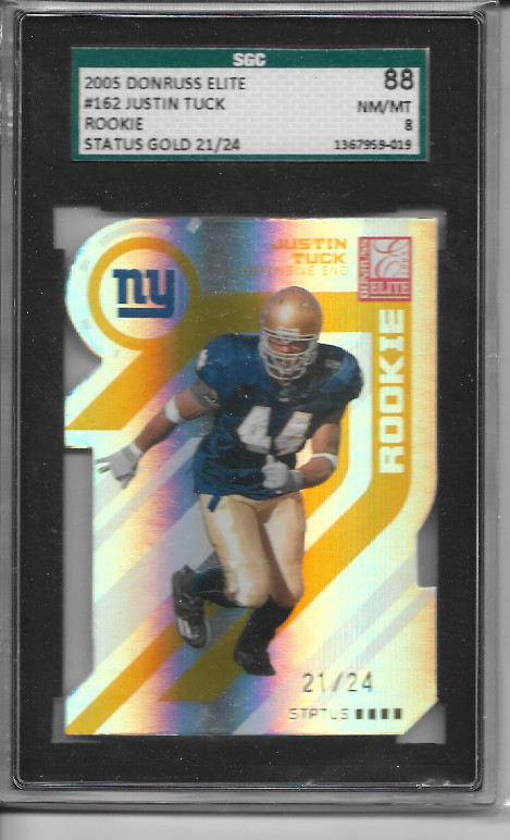 Justin Tuck Donruss Elite #162 Status Red